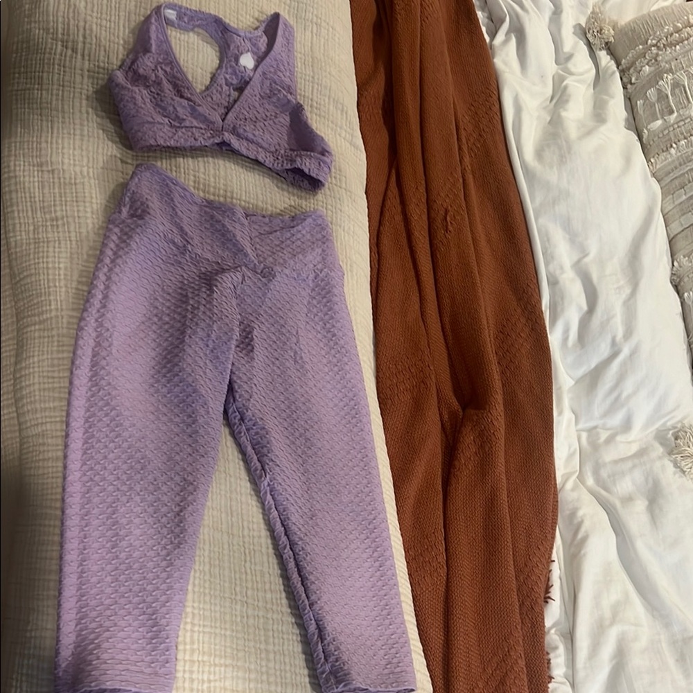 Lavender Textured Activewear Set